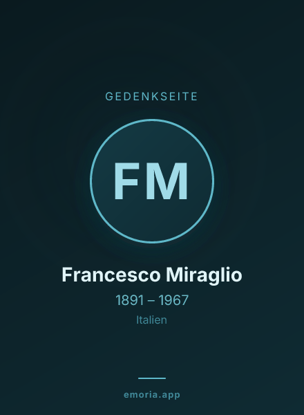 Gedenkportrait von Francesco Miraglio