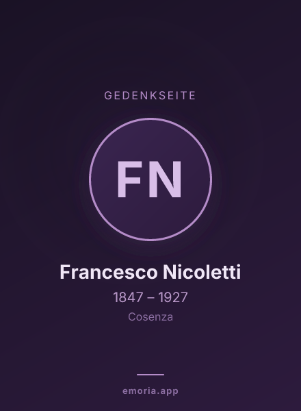 Gedenkportrait von Francesco Nicoletti