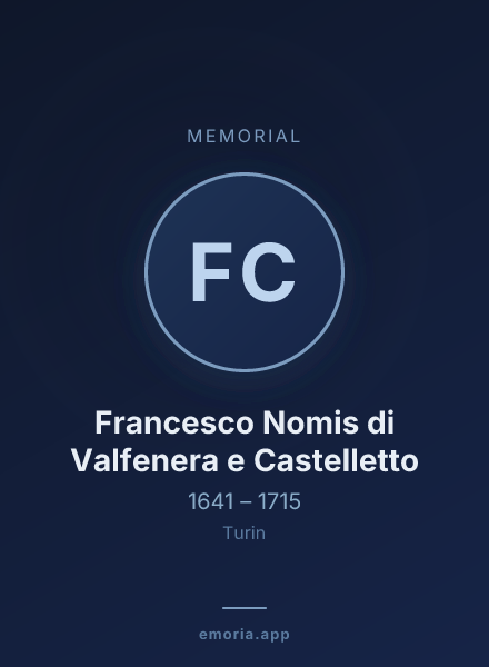 Memorial portrait of Francesco Nomis di Valfenera e Castelletto