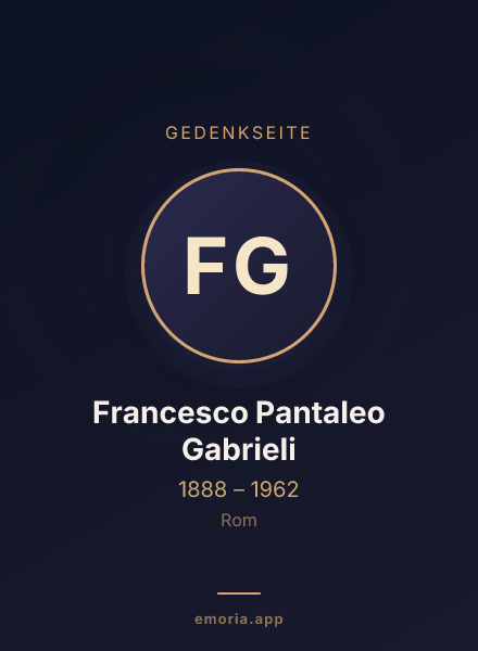 Gedenkportrait von Francesco Pantaleo Gabrieli