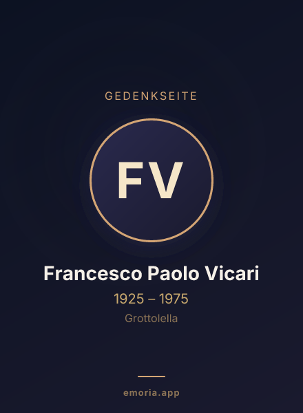 Gedenkportrait von Francesco Paolo Vicari