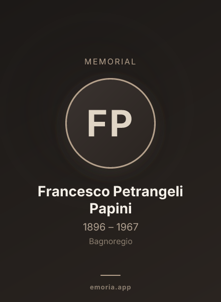 Memorial portrait of Francesco Petrangeli Papini
