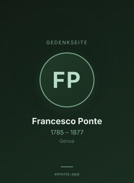 Gedenkportrait von Francesco Ponte