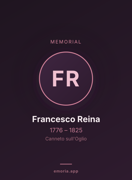 Memorial portrait of Francesco Reina