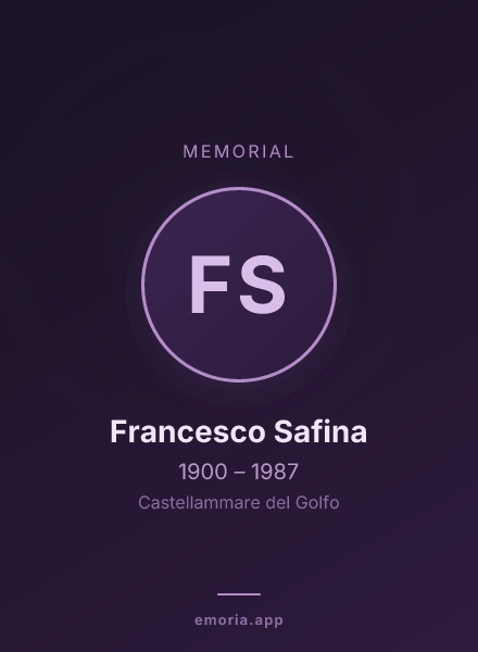 Memorial portrait of Francesco Safina