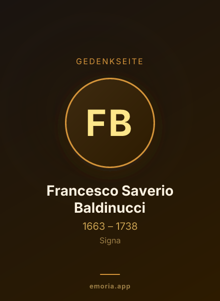Gedenkportrait von Francesco Saverio Baldinucci