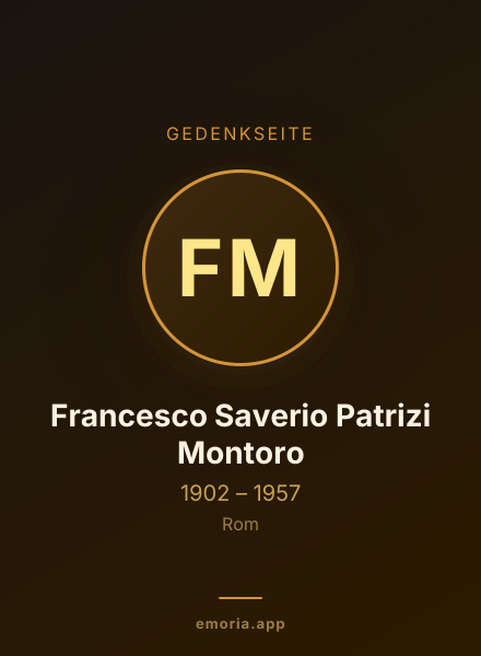 Gedenkportrait von Francesco Saverio Patrizi Montoro