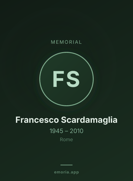 Memorial portrait of Francesco Scardamaglia