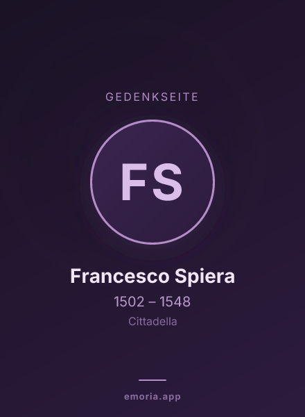 Gedenkportrait von Francesco Spiera