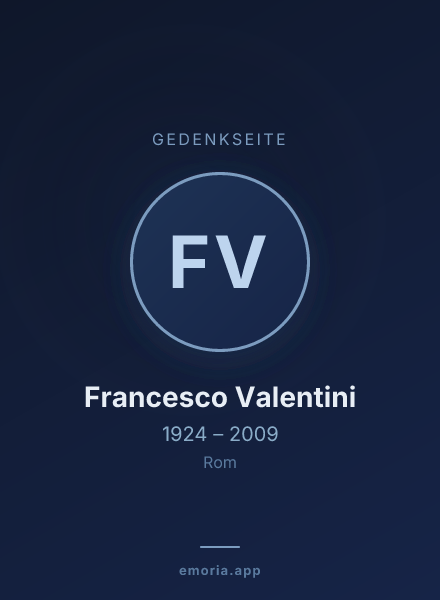 Gedenkportrait von Francesco Valentini