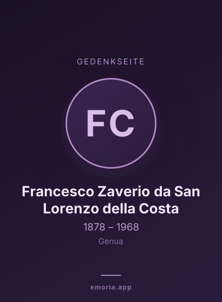 Gedenkportrait von Francesco Zaverio da San Lorenzo della Costa