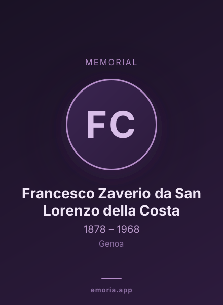 Memorial portrait of Francesco Zaverio da San Lorenzo della Costa