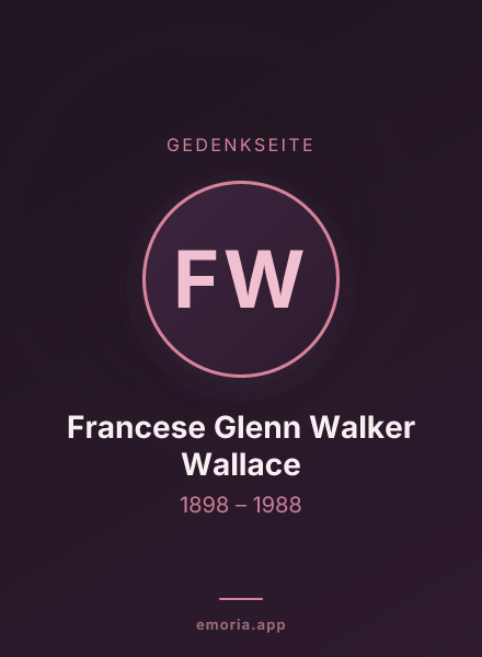 Gedenkportrait von Francese Glenn Walker Wallace