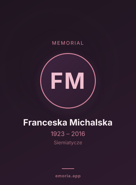 Memorial portrait of Franceska Michalska