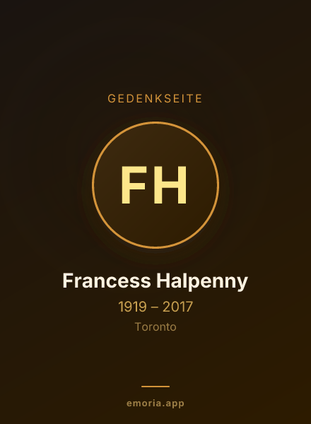 Gedenkportrait von Francess Halpenny