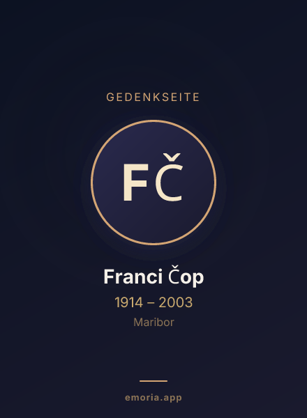 Gedenkportrait von Franci Čop