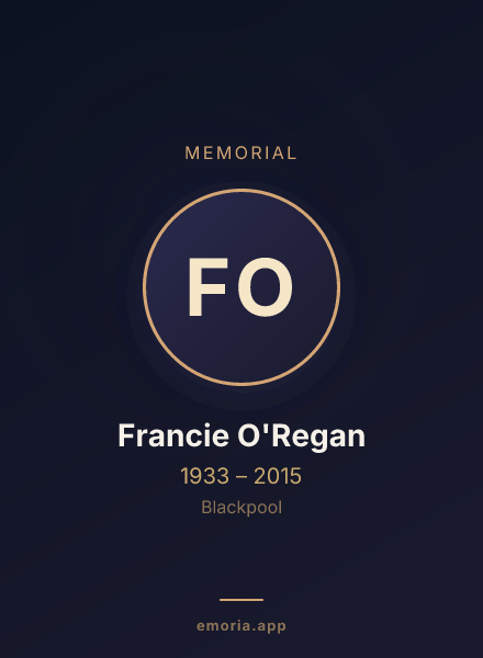 Memorial portrait of Francie O'Regan