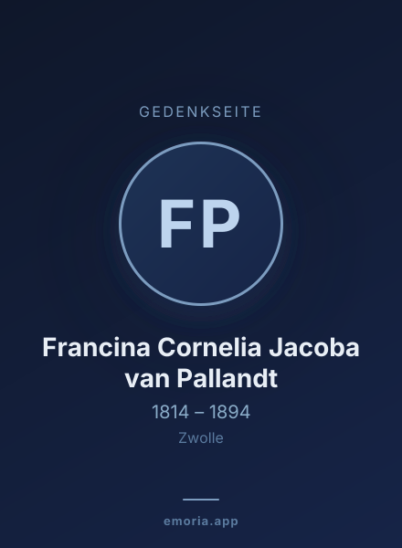 Gedenkportrait von Francina Cornelia Jacoba van Pallandt