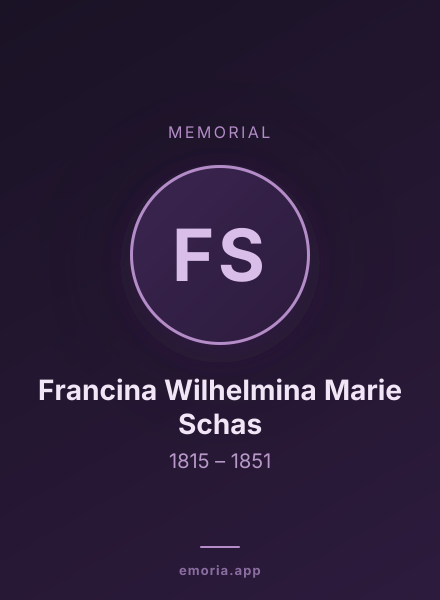 Memorial portrait of Francina Wilhelmina Marie Schas