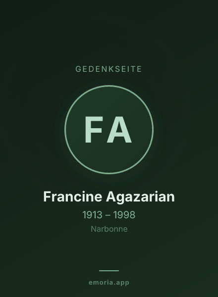Gedenkportrait von Francine Agazarian