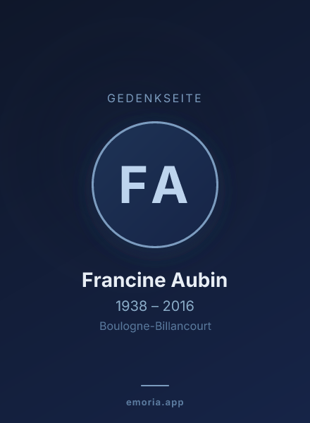 Gedenkportrait von Francine Aubin