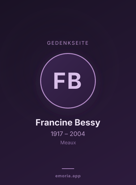 Gedenkportrait von Francine Bessy