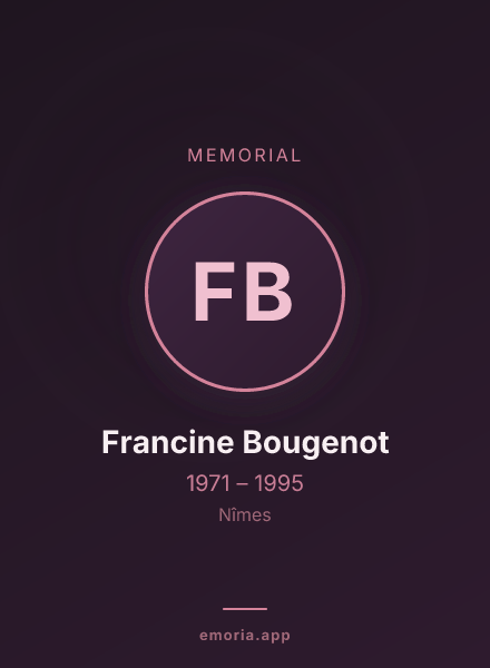 Memorial portrait of Francine Bougenot