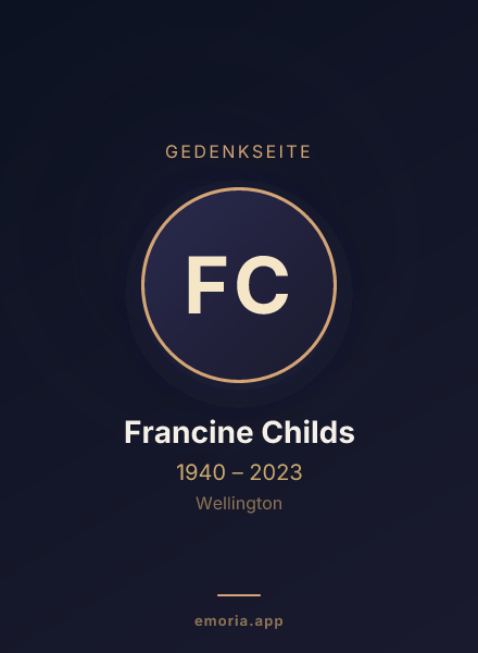 Gedenkportrait von Francine Childs