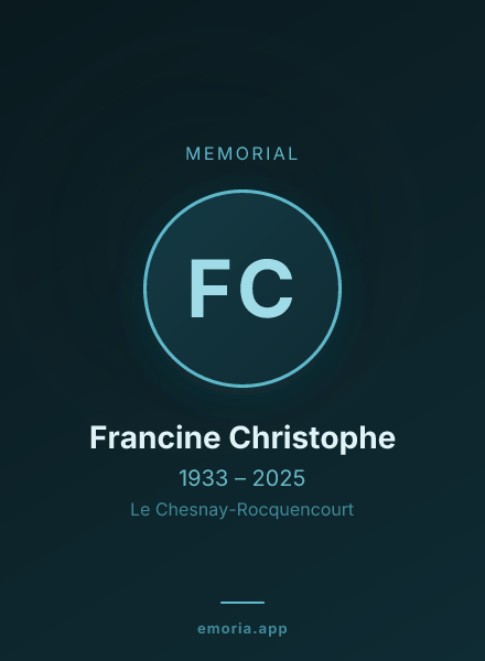 Memorial portrait of Francine Christophe