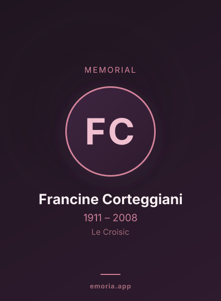 Memorial portrait of Francine Corteggiani