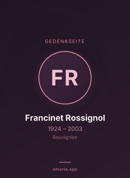 Gedenkportrait von Francinet Rossignol