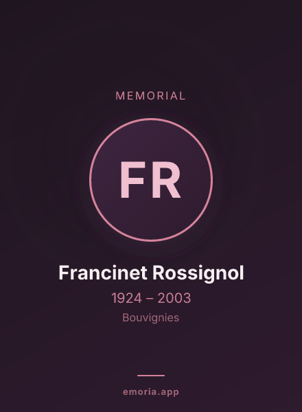 Memorial portrait of Francinet Rossignol