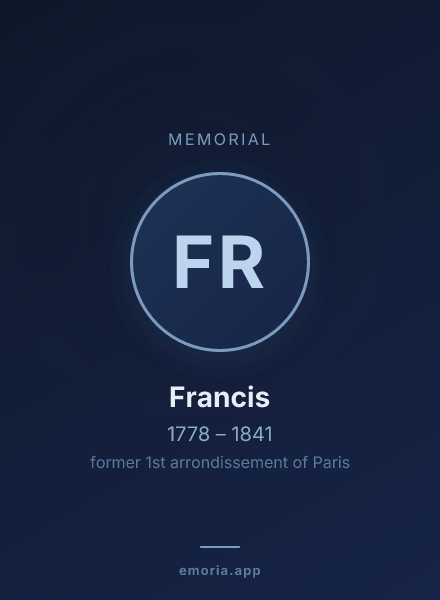 Memorial portrait of Francis