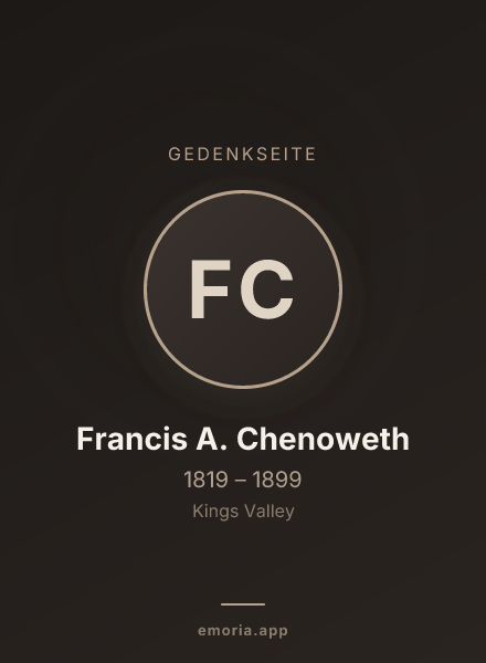 Gedenkportrait von Francis A. Chenoweth