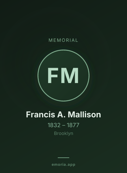 Memorial portrait of Francis A. Mallison