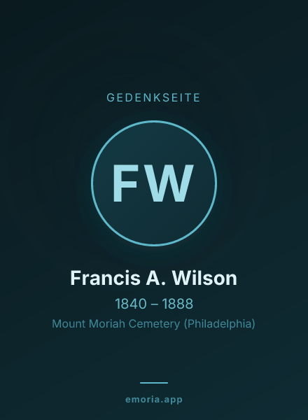 Gedenkportrait von Francis A. Wilson