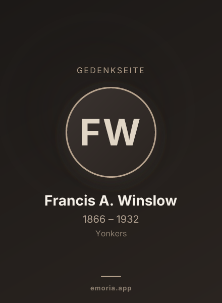 Gedenkportrait von Francis A. Winslow