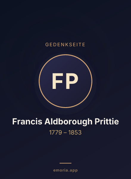 Gedenkportrait von Francis Aldborough Prittie