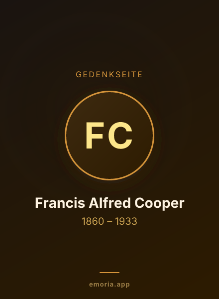 Gedenkportrait von Francis Alfred Cooper