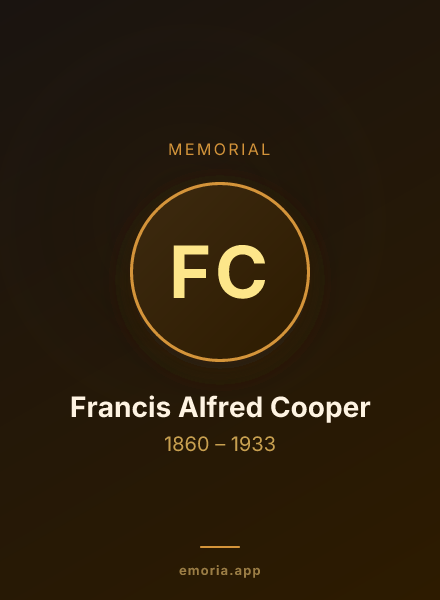 Memorial portrait of Francis Alfred Cooper