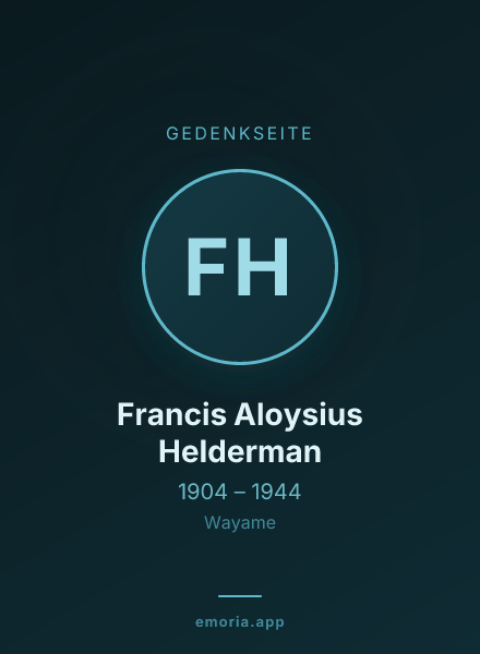 Gedenkportrait von Francis Aloysius Helderman