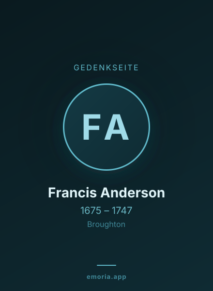 Gedenkportrait von Francis Anderson