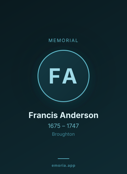 Memorial portrait of Francis Anderson