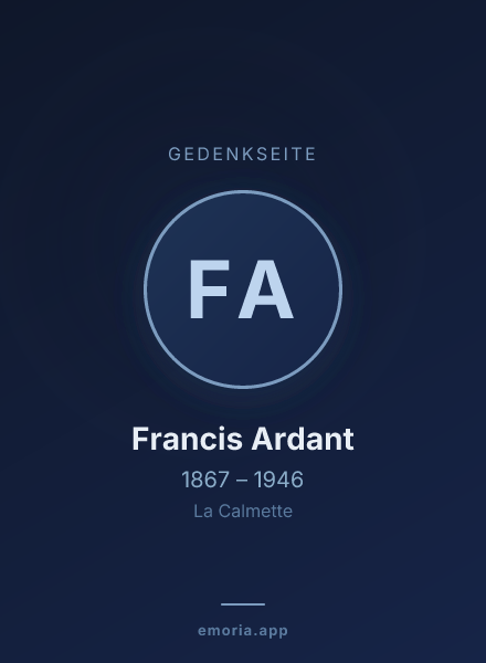Gedenkportrait von Francis Ardant
