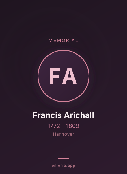 Memorial portrait of Francis Arichall