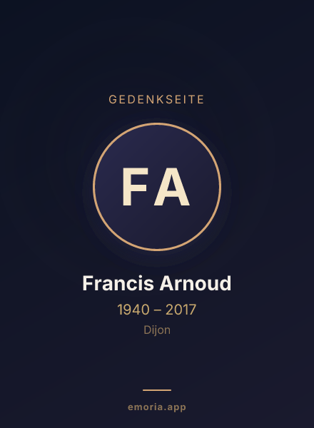 Gedenkportrait von Francis Arnoud