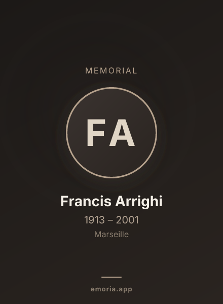 Memorial portrait of Francis Arrighi