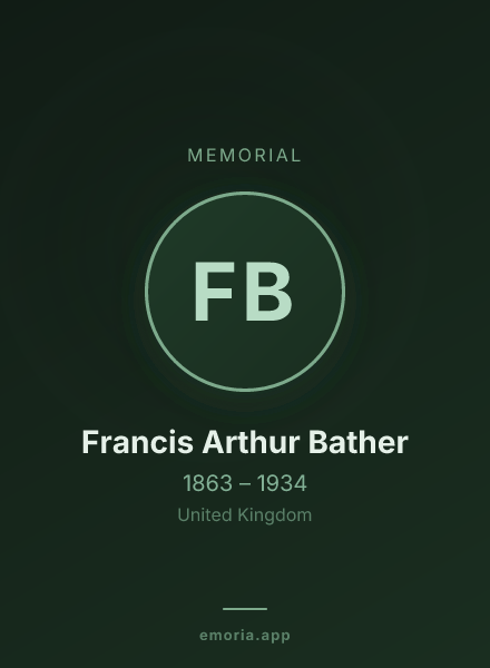 Memorial portrait of Francis Arthur Bather