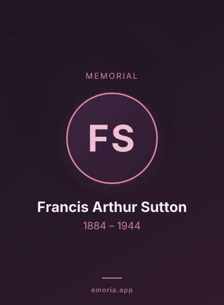 Memorial portrait of Francis Arthur Sutton