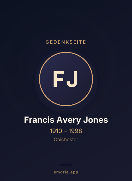 Gedenkportrait von Francis Avery Jones